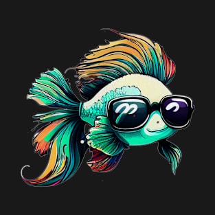 COOL BETTA FISH WITH SUNGLASSES T-Shirt