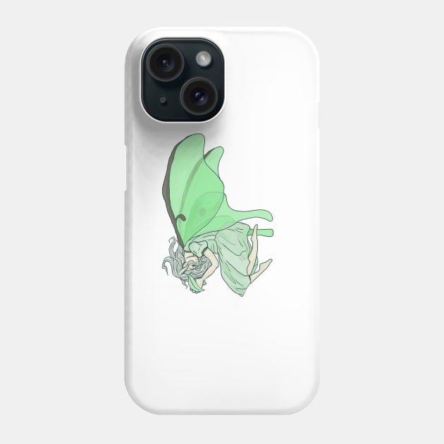 Luna Moth Fairy Girl Phone Case by sheehanstudios