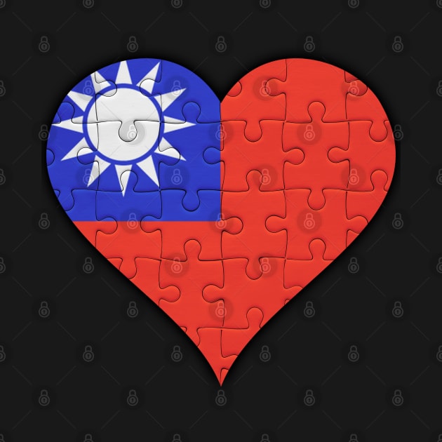 Taiwanese Jigsaw Puzzle Heart Design - Gift for Taiwanese With Taiwan Roots by Country Flags