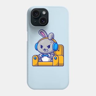 Cute Rabbit Gaming On Sofa Cartoon Phone Case