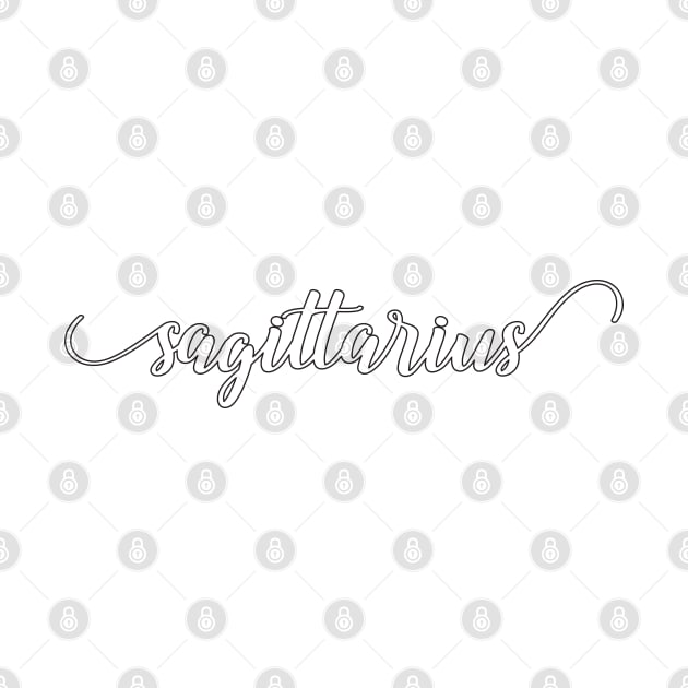 Sagittarius Zodiac Script Sticker by aterkaderk