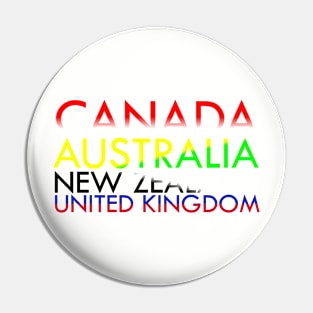 CANZUK: Countries with National Colours Pin