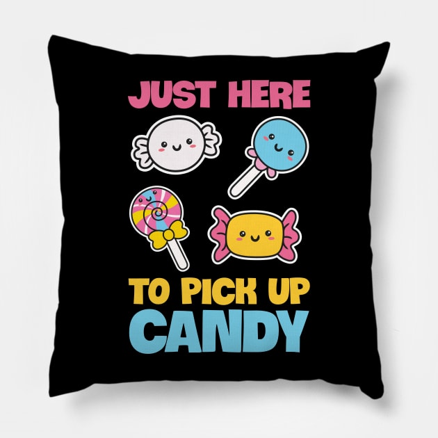 Just here to pick up candy Design for a Halloween Nerd Pillow by ErdnussbutterToast