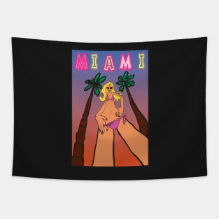 Miami, Bikini Girl Tapestry