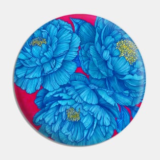 Bloom wherever you are - blue and hot pink peonies Pin