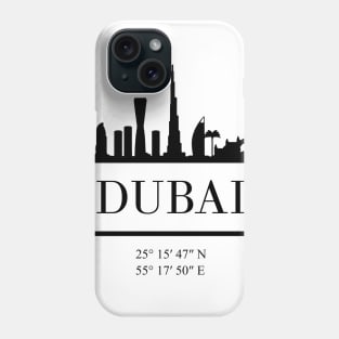 DUBAI UAE BLACK SILHOUETTE SKYLINE ART Phone Case