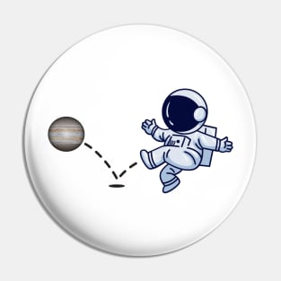 Astronaut plays Jupiter Soccer Pin