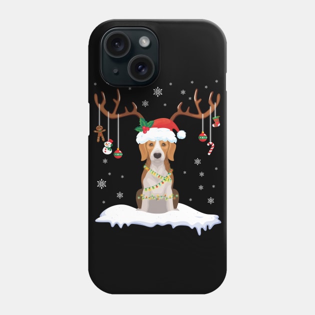 Beagle Reindeer Santa Noel Costume Dance On Snow Merry Xmas Phone Case by bakhanh123