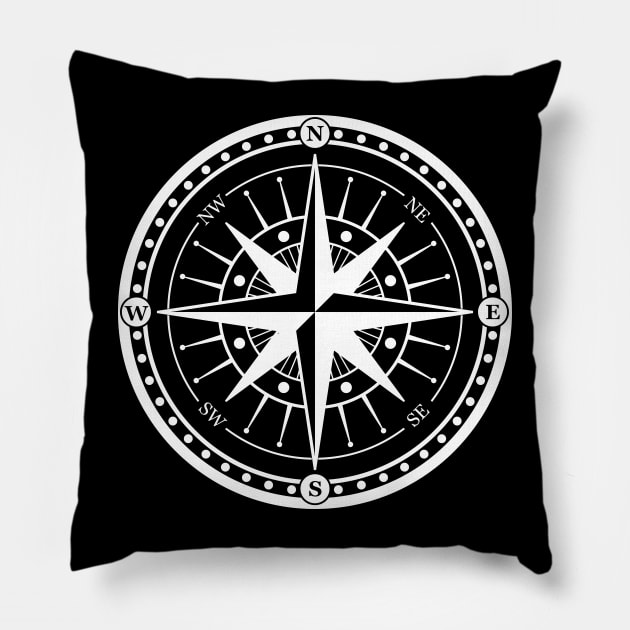 Compass Pillow by PhotoSphere