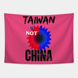 Taiwan is not China - Blue & Red Taiwanese sunflower of hope Tapestry