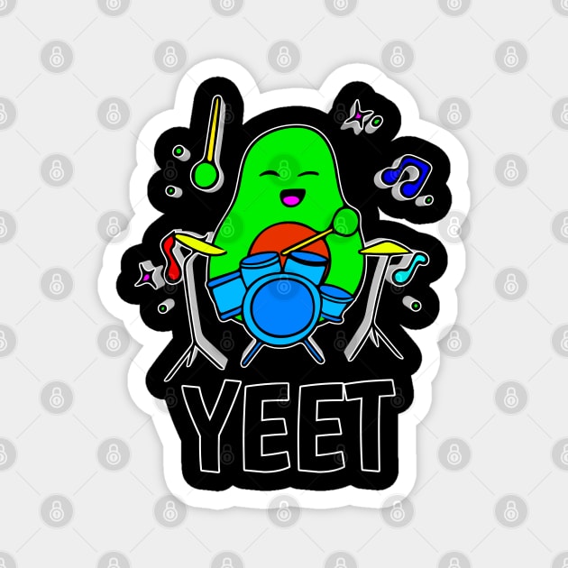 Yeet - Trendy Dance - Funny Avocado Cute Clipart Veggies - Musical Beats Drummer Magnet by MaystarUniverse