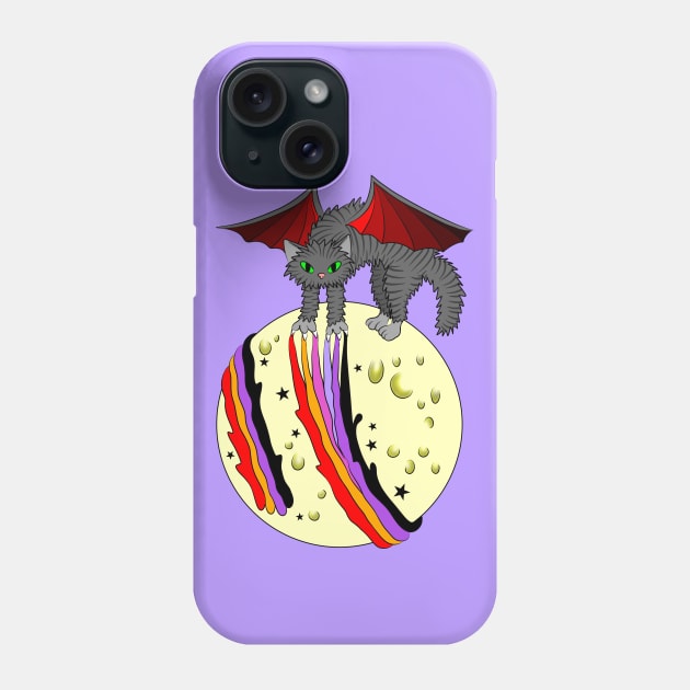 Evil magic moon cat Phone Case by MelanieJeyakkumar