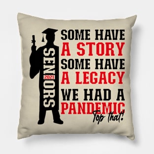 Pandemic Graduation | Black And Red Text Boys Funny Graduation Pillow