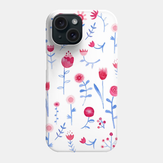 Hayfever Watercolor Flowers Art Phone Case by NicSquirrell