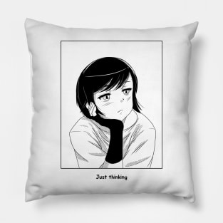 Thinking Anime Girl Pillow