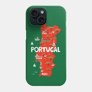 Portugal Illustrated Map Phone Case