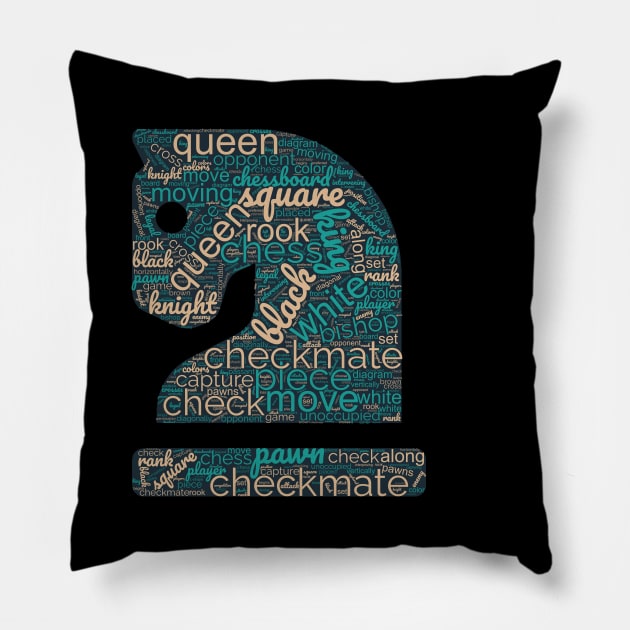 Chess Wordcloud Pillow by Warp9