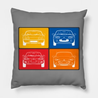 4 Generations of Miata Pillow