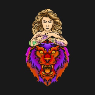 LION GIRL TATTOO T-Shirt