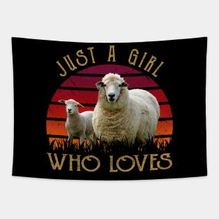 Whisker Whispers Sheep Chronicles, Stylish Tee Extravaganza Tapestry