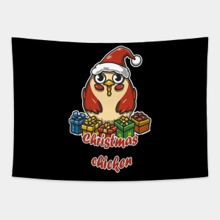 Chicken Merry Christmas Tapestry