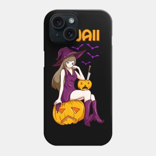 Kawaii Girl Halloween Anime Witch Waifu Phone Case