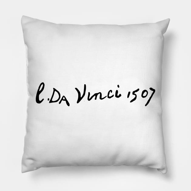 Signature of Leonardo da Vinci Pillow by la chataigne qui vole ⭐⭐⭐⭐⭐