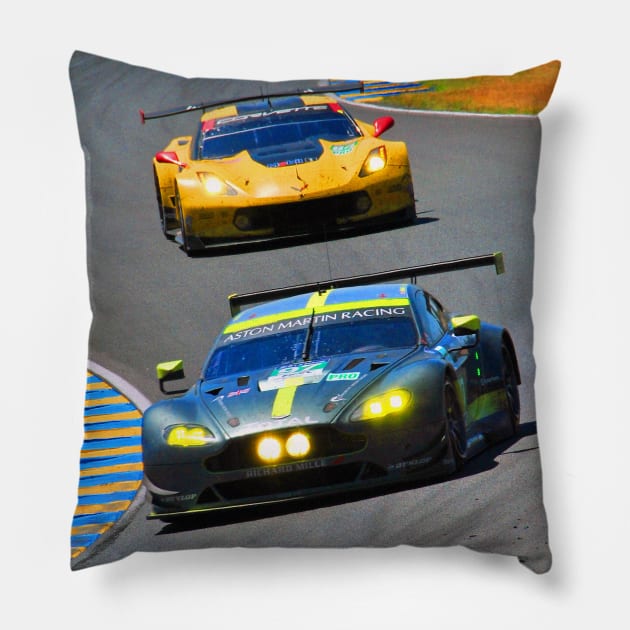 Aston Martin Vantage 24 Hours of Le mans 2017 Pillow by Andy Evans Photos