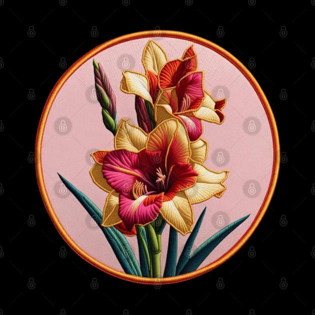 Gladiolus Embroidered Patch by Xie