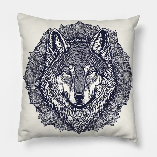 Wolf Pillow by Deniz Digital Ink