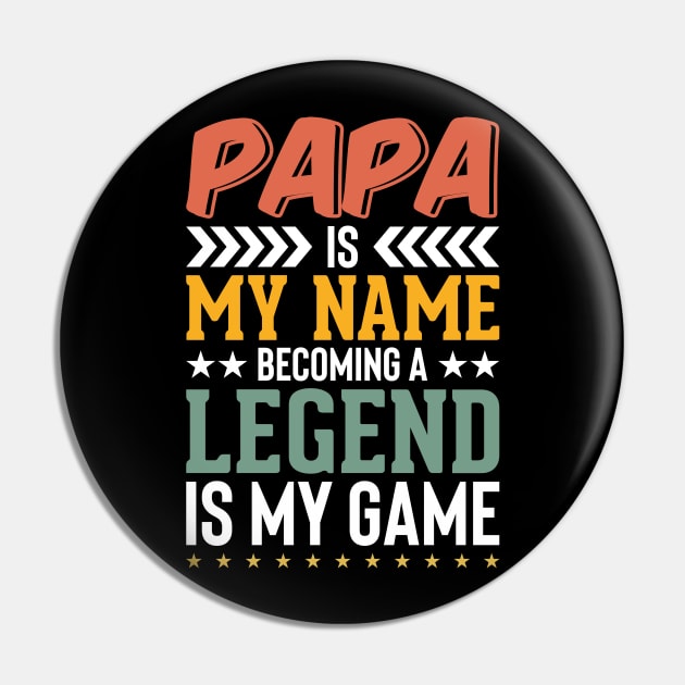 Papa is my name Funny Father's Day Dad Joke Pin by FabulousDesigns