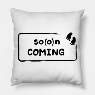 Soon coming & gender revealing pregnancy announcement Pillow