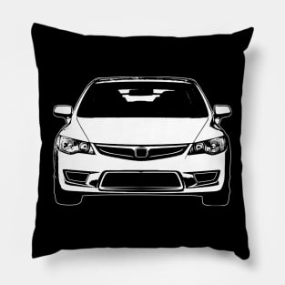 White Civic FD2 Sketch Art Pillow