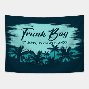 Trunk Bay St. John USVI Beach Palm Tree Tapestry