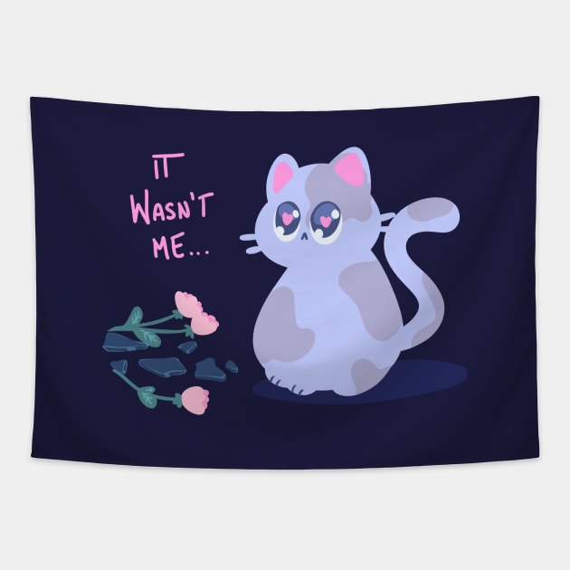 Mischievous Catto Tapestry by silly cattos