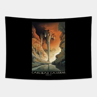 Carlsbad Caverns National Park Vintage Travel  Poster Tapestry