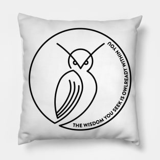 Owl Wisdom Dark Pillow