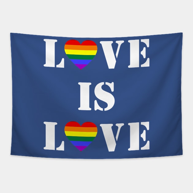 Gay Pride Vintage Rainbow Heart LGBT Love is Love Tapestry by Scar