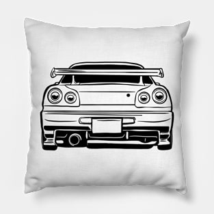 R34 GTR Skyline Turbo JDM Tuning Racing Car Line Art Pillow