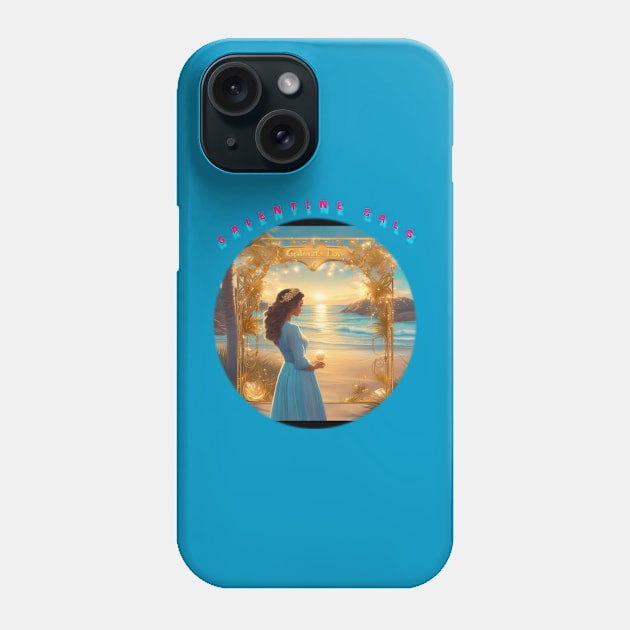 Dreamy beach babe galentine girl Phone Case by sailorsam1805