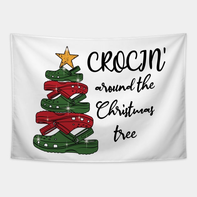 Crocin' Around The Christmas Tree Tapestry by DigitalCreativeArt