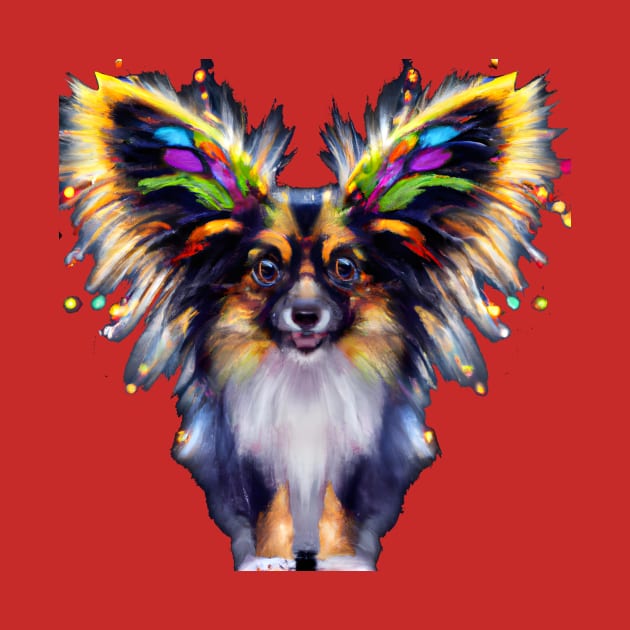 Cute Papillon Puppy Dog Artwork by Furrban