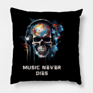 Music Never Dies T Shirt Unisex Music Lover Cotton Tee Casual Music Inspired T Shirt Music Theme Top Music Enthusiast Gift Unique Music Tee Pillow