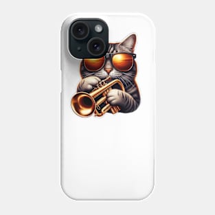 trumpet cat - jazz meow cat Phone Case