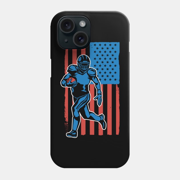 Football USA American Flag Vintage Phone Case by Baswan D'apparel Ish