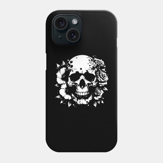 floral skull tattoo Phone Case by lkn