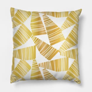 Golden Abstract Shapes Collage Pillow