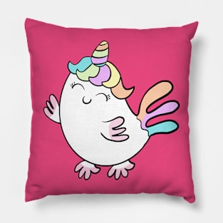 Chicken Unicorn Fantasy Silly Art Pillow