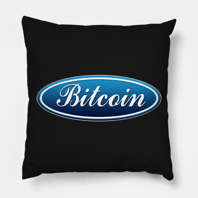 Bitcoin Ford logo mashup Pillow by phneep