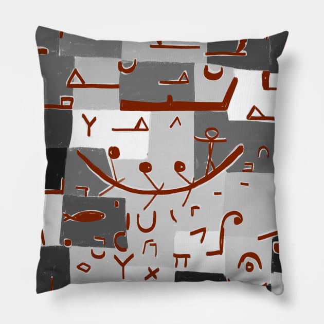 Paul Klee Inspired - Legend of the Nile #2 Pillow by shamila